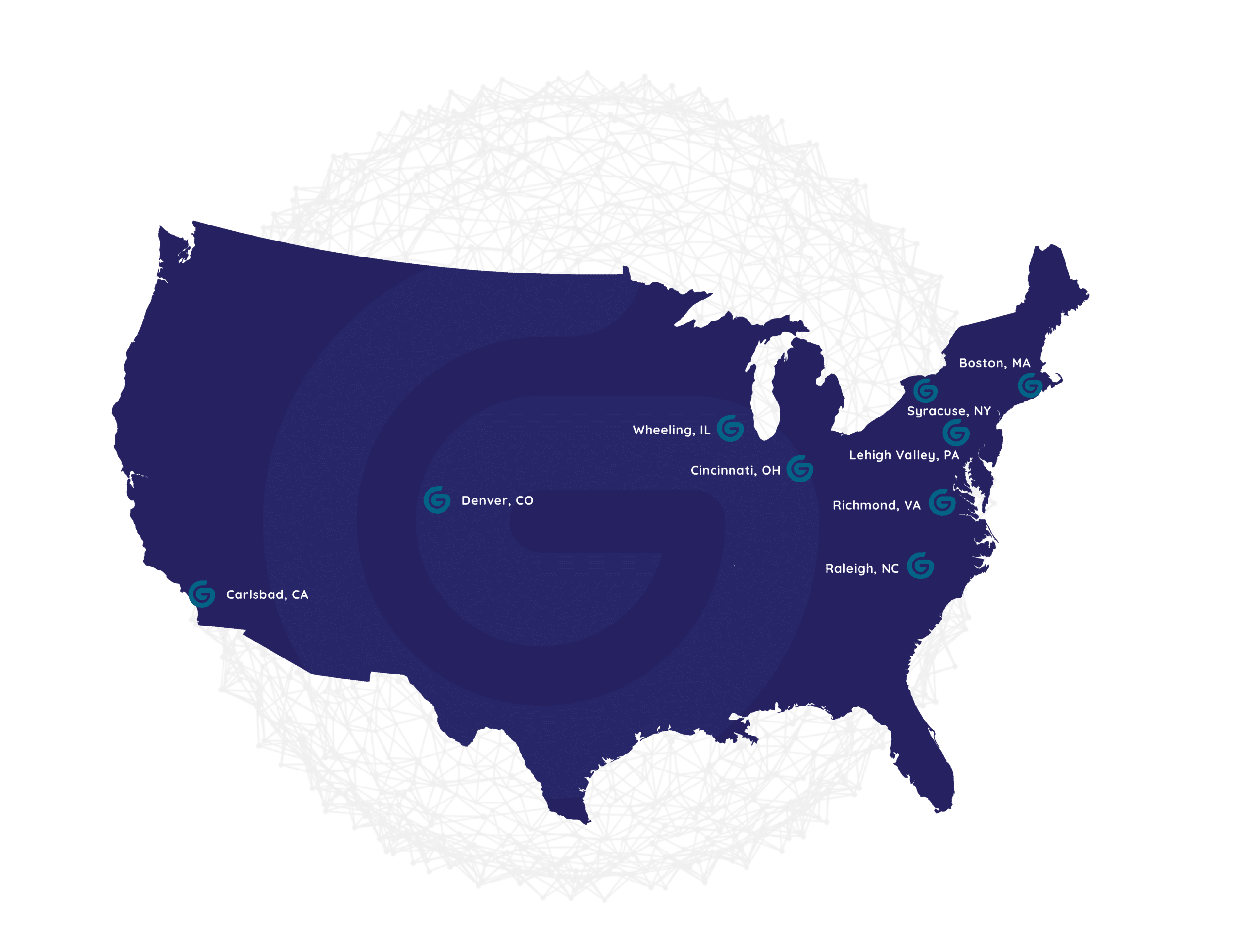 United States Map with Office Locations